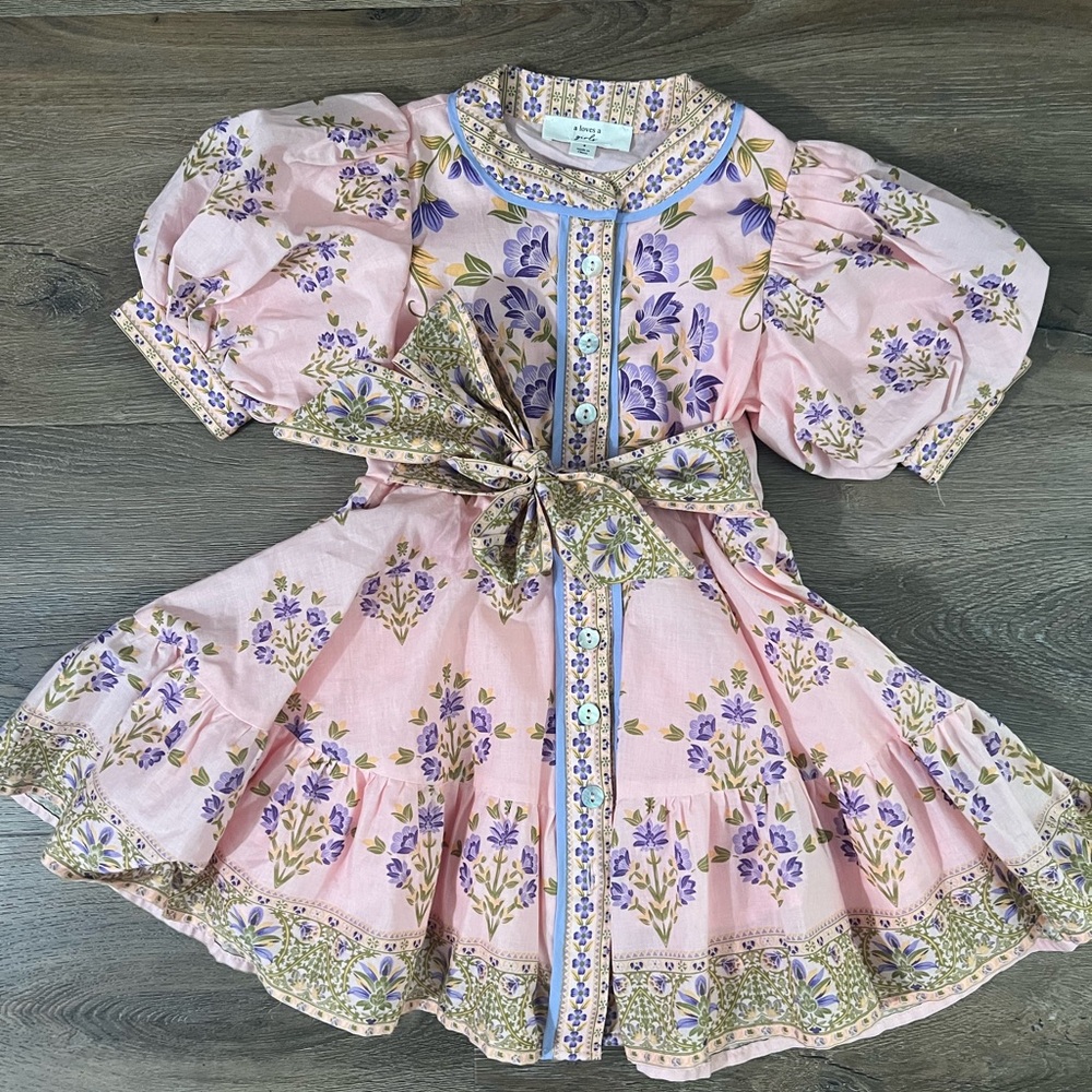 Floral Pink Kids Casual Dress